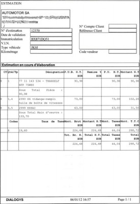 devis vidange boite.jpg (27.76 Kio) Vu 13743 fois devis vidange boite auto proactive espace iv
