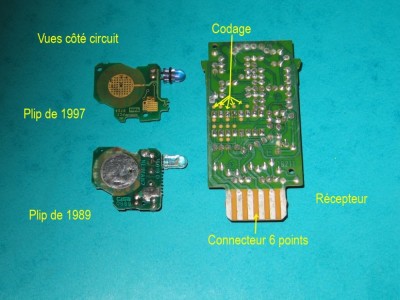 Plip et récepteur vus côté circuit.